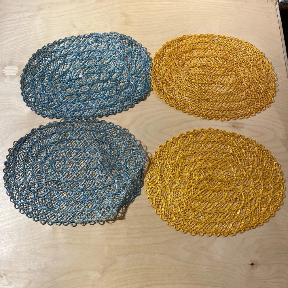 Blue and Yellow Woven Placemats Set of 4 (NE)